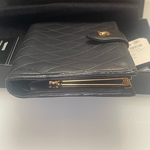 Authentic CHANEL Black Quilted Wallet with Gold Logo with box and COA. - Picture 13 of 17